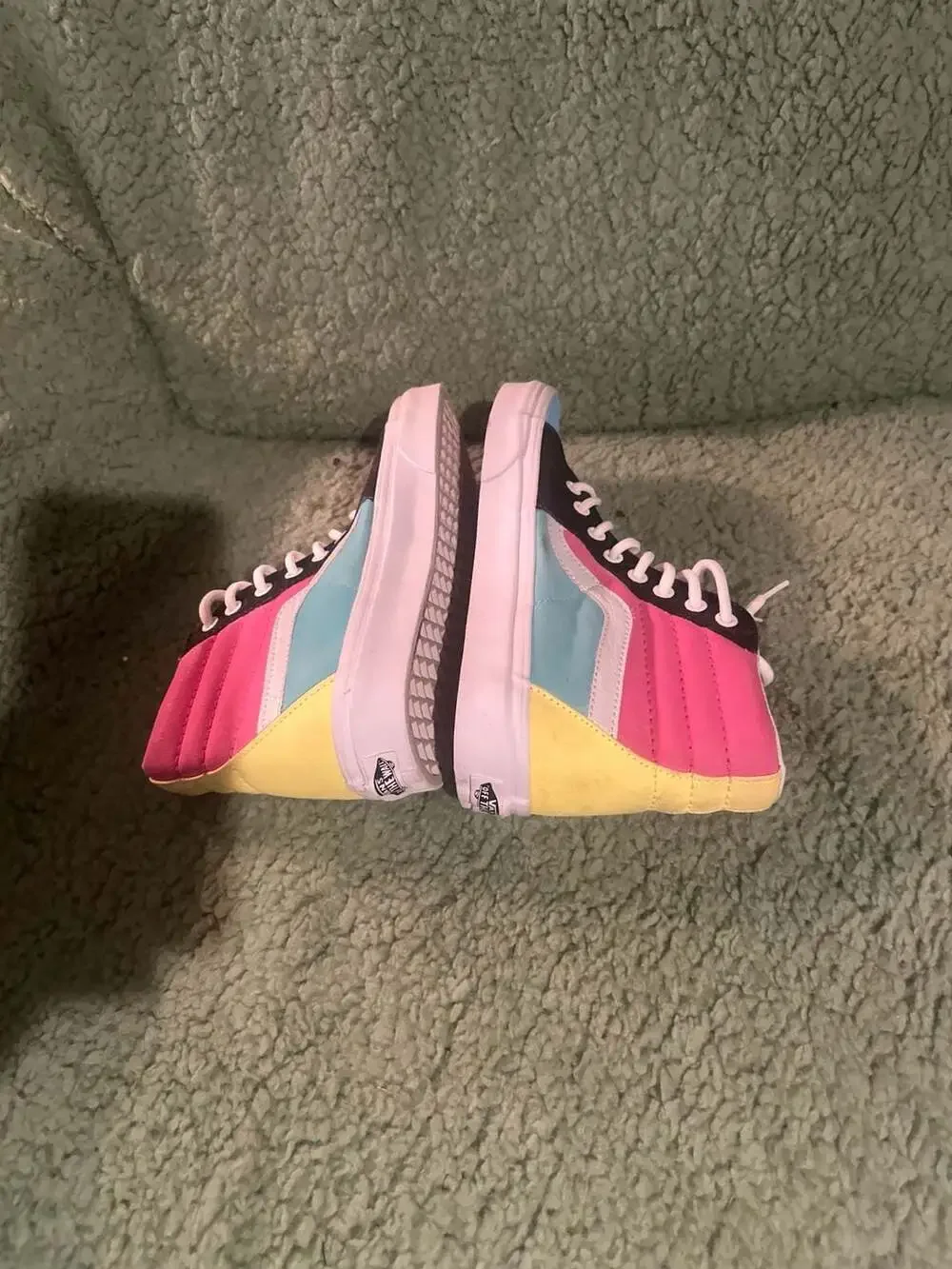 Vans Sk8-Hi Multi-Color Block Canvas Suede High Top Sneakers